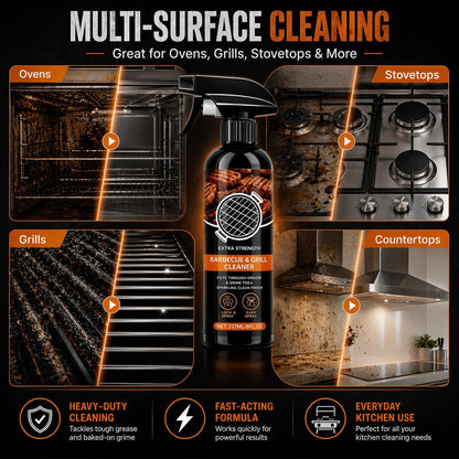 Kitchen Heavy Oil Cleaner Spray, Fast-Acting Heavy Duty Degreaser for Ovens, Stovetops, Countertops, Appliances, BBQ Grills, Grates and Racks (1PCS)