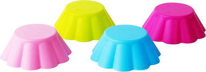 Fox Run Scalloped Black and White Silicone Cupcake and Muffin Liners, Set of 12, Standard Size Wrappers