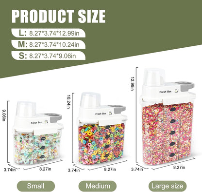Cereal Storage Container 2Pack,85oz/2.5L Airtight Food Storage Containers With Lids,Organizers Storage With Measuring Cup for Beans,Sugar,Rice,Nuts,Snacks,Dog Cat Pet Food,Candy