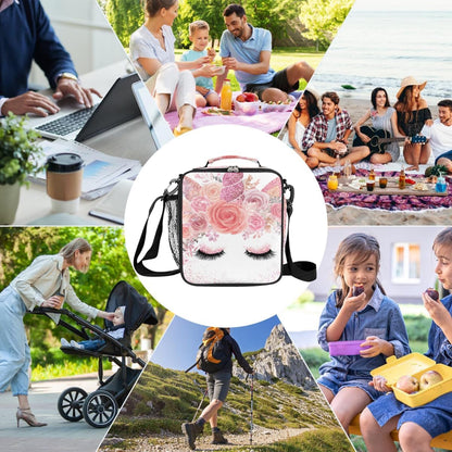 cfpolar Skull Skateboard Lunch Box for Boys Girls, Insulated Lunch Bags for Kids Reusable Mini Cooler Lunch Tote Lunchbox Thermal Meal Tote Kit with Shoulder Strap for Work School Picnic