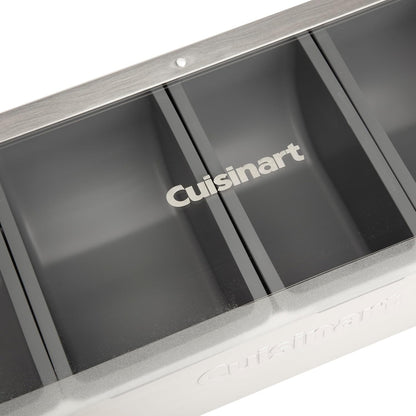 Cuisinart Condiment & Topping Station, 5 Dishwasher Safe Containers for Toppings & Condiments, Versatile Fresh Food Prep Station with Clear Lid, Perfect for BBQs, Burgers, Tacos, Pizza & Omelets