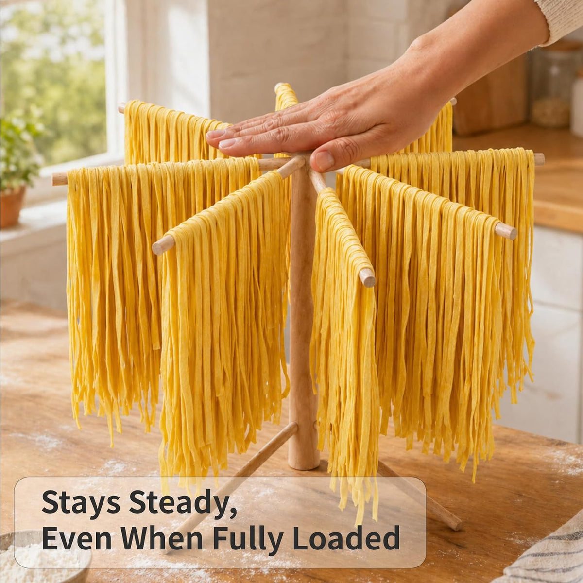 Pasta Drying Rack, Space Saving Pasta Rack Collapsible for Fresh Pasta
