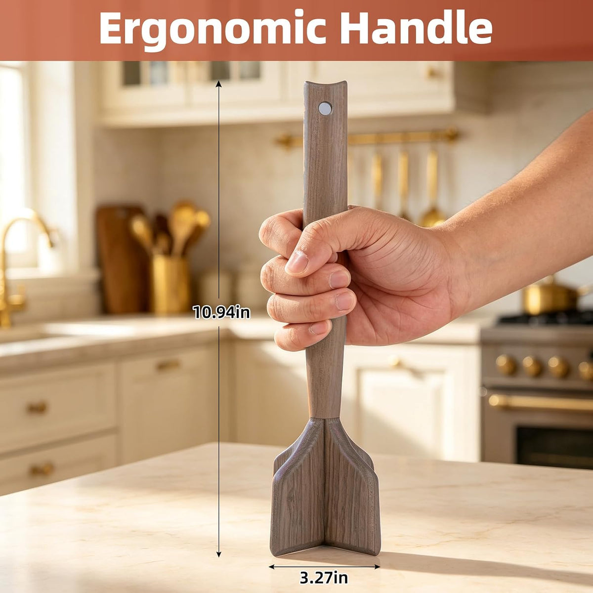 Wooden Meat Masher Ground Beef Masher Wooden Meat Chopper Hamburger Meat Chopper Kitchen Food Tenderizer Beef Burger Smasher Chicken Shredder Household Cooking Kitchen Utensils Gadget Tool