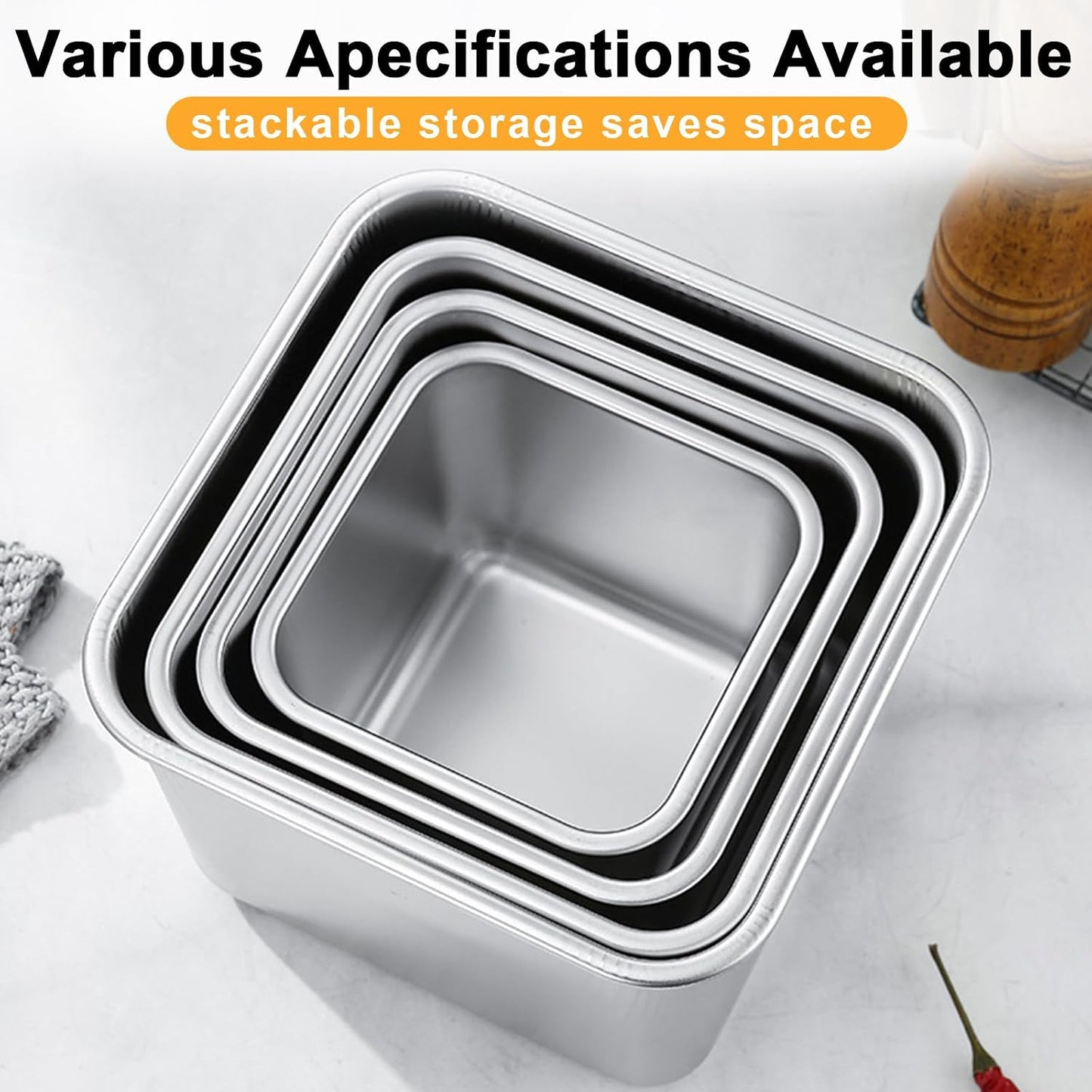 YUPER Stainless Steel Food Storage Containers, Large Meal Prep Container Sets with Lids, BPA Free, Leak Proof & Airtight, Microwave, Dishwasher, Fridge, Freezer & Oven Safe, 3 Pack (84+125+162OZ)
