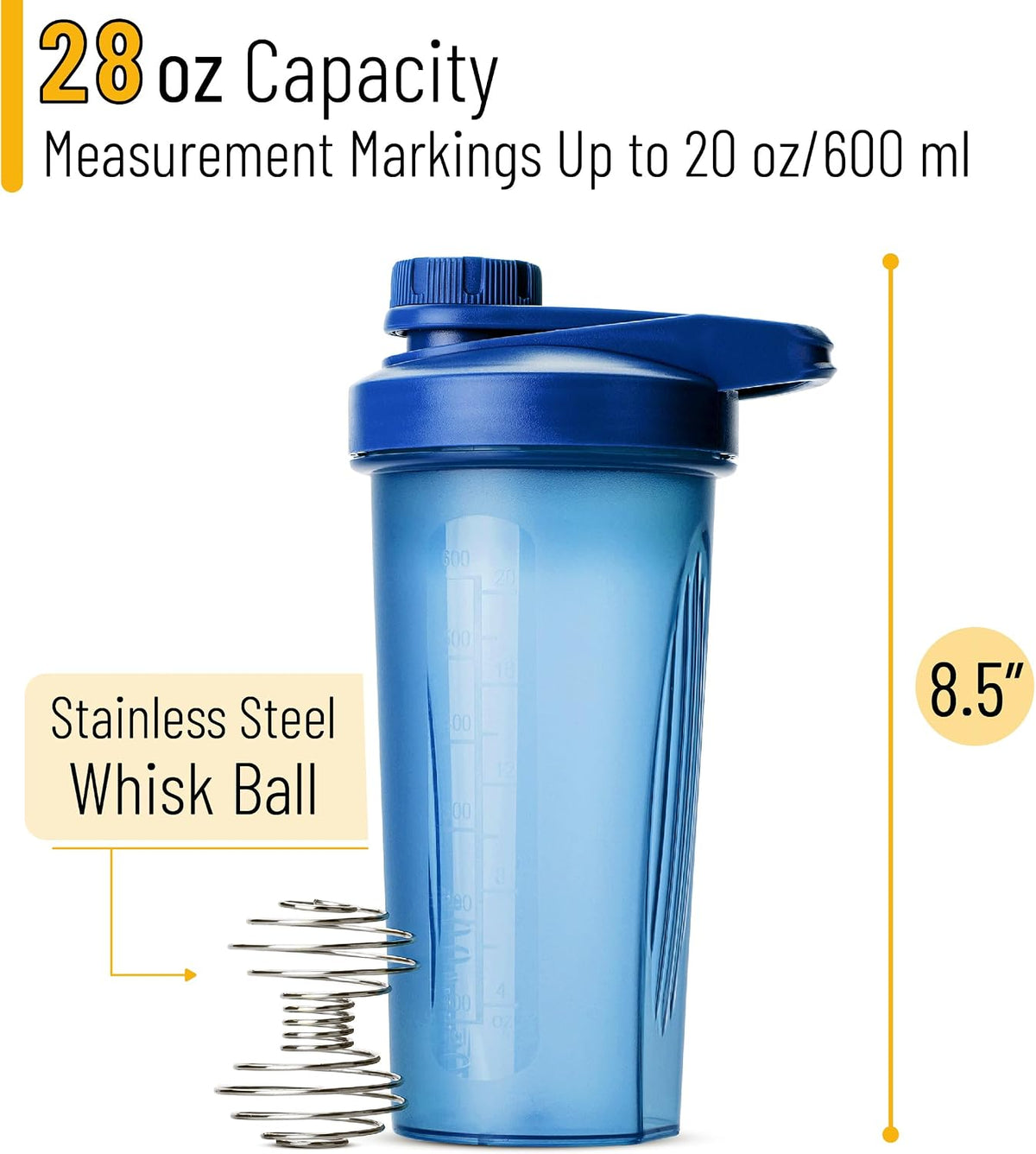 Mr. Pen- Shaker Bottles for Protein Mixes with Twist Cap, 28 oz