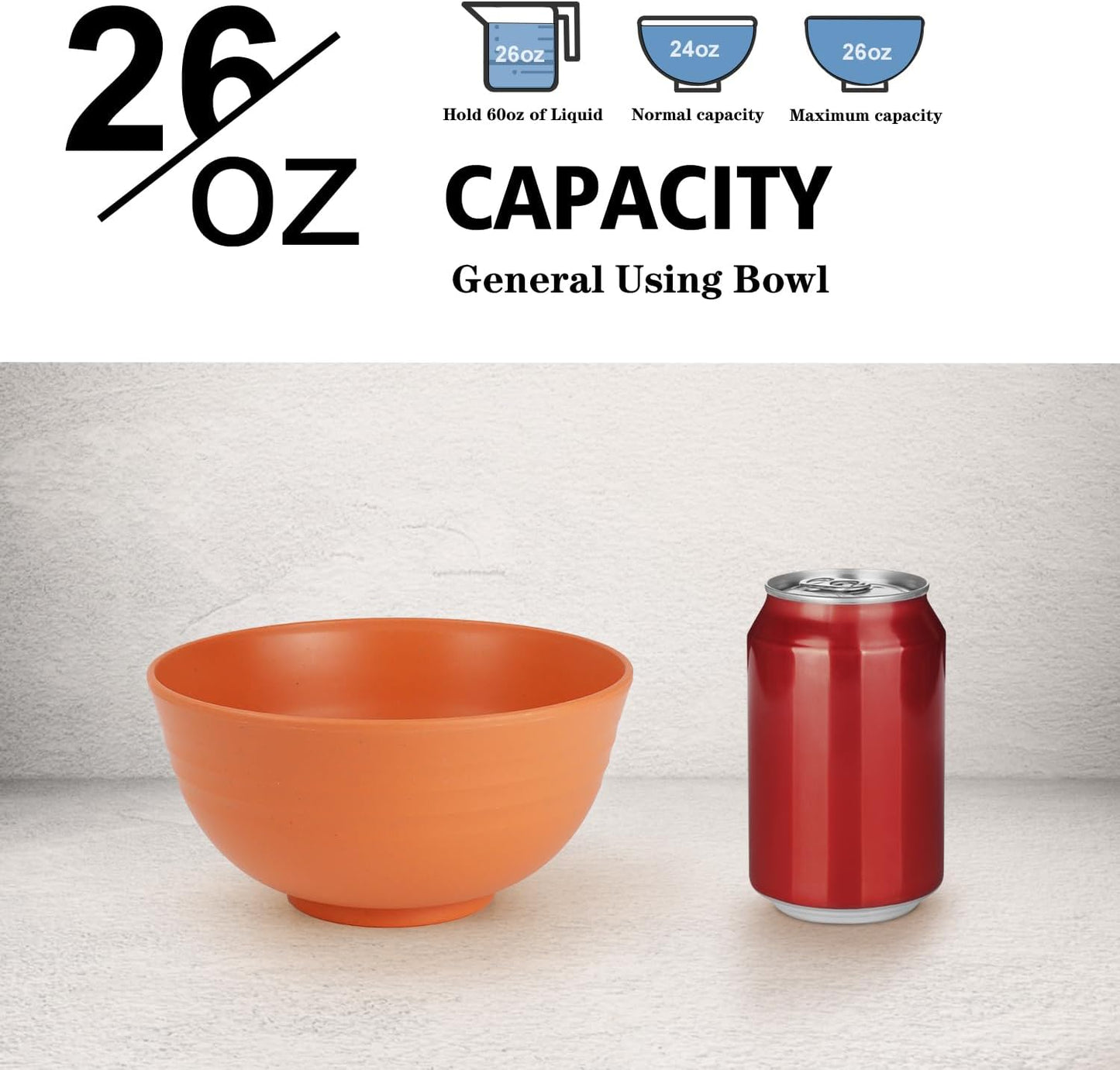 Wheat Straw Bowl Sets,8 PCS Unbreakable Cereal Bowl 26 OZ,Microwave and Dishwasher Safe Bowls,Bowl Sets for Camping and Picnic BPA Free Colorful Salad Bowls for Serving Soup,Oatmeal and Fruit Etc…
