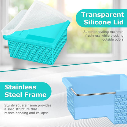 Silicone Freezer Molds for Soup Cube - 2-Cup Freezer Storage Container Tray with Lid,4 Pack Stackable Ice Cube Trays for Portion Control,Food Storage Meal Prep,Oven & Dishwasher Safe