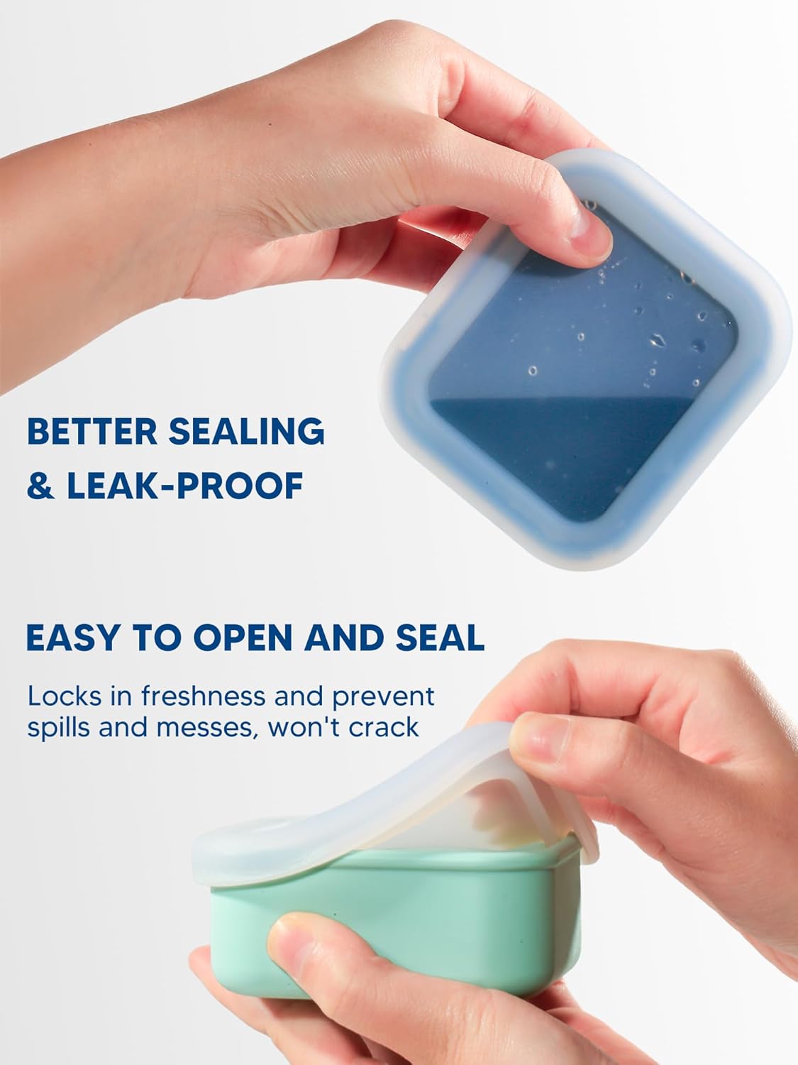 8 PCS 2 Cup Silicone Freezer Molds with Lid, Meal Prep Freezer Molds Silicone Freezer Containers Reusable Food Preserving Tray Freezing Ice Trays for Soups Sauces Stews