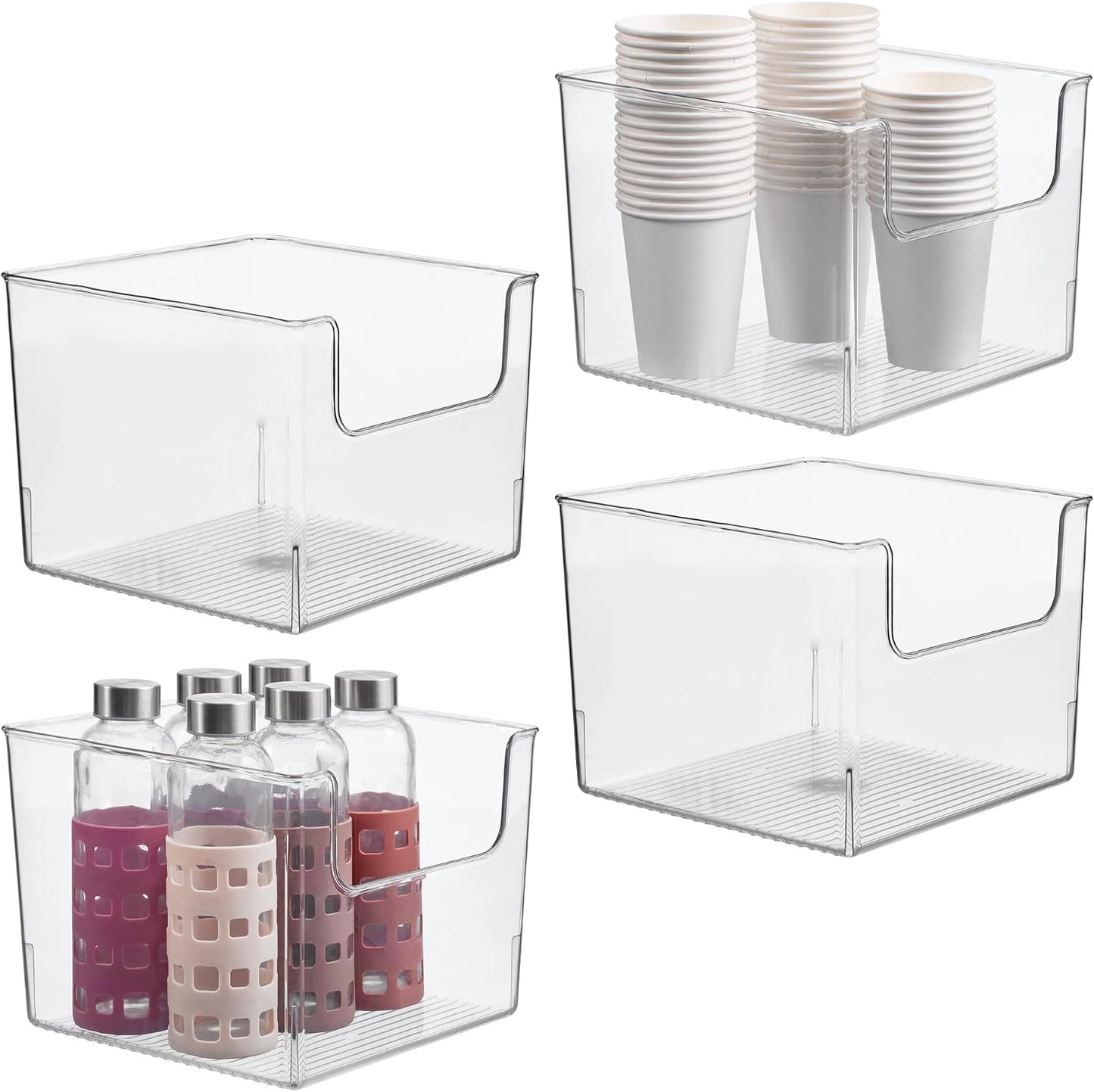 iDesign Open-Front Storage Bin, Clear | Kitchen, Pantry, Bathroom, Home Office, Made in USA