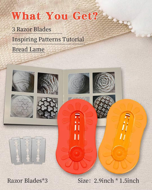 2PCS Bread Lame Sourdough Scoring Tool, Magnetic & Retractable Bread Scoring Tool, Scoring Knife for Bread Baking, Bread Razor for Homemade Bread, Lame Bread Tool, Includes 3 Razor Blades