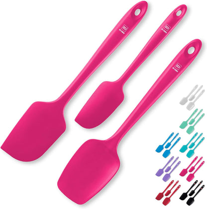 DI ORO Silicone Spatula Set - Rubber Kitchen Spatulas for Baking, Cooking, & Mixing - 600°F Heat-Resistant & BPA Free Silicone Scraper Spatulas for Nonstick Cookware - Dishwasher Safe (3pc, Black)