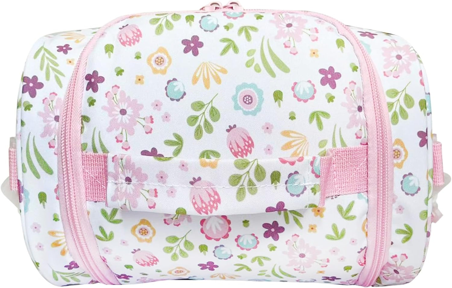 Insulated Kids Dual Compartment Lunch Bags Tote Pack for Girls Boys Toddler Kindergarten School Picnic Cooler Thermal Lunch Boxes with Strap (Green Rainbow)