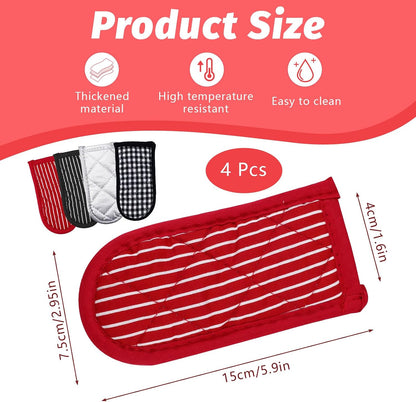 ASTIMESA Cast Iron Skillet Handle Covers, Non-Slip Cloth Hot Pan Handle Sleeve, Machine Washable Pot Holders Heat Resistant Potholders for Kitchen Cooking Baking (2, Black，red)