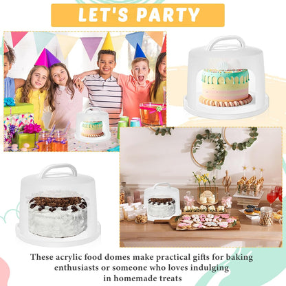 Baderke 10 Inch Round Cake Carrier with Lid and Handle - Two Sided Cake Holder & Box for Transport, Pie, Cupcake(White)