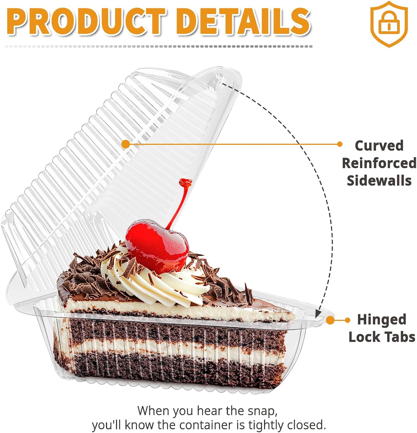 Zezzxu 100 Pack Cake Slice Containers, Clear Plastic Pie Slice Containers Disposable Triangle Containers with Lids for Desserts, Cheesecake Carriers, To-Go Slice Cake Boxes