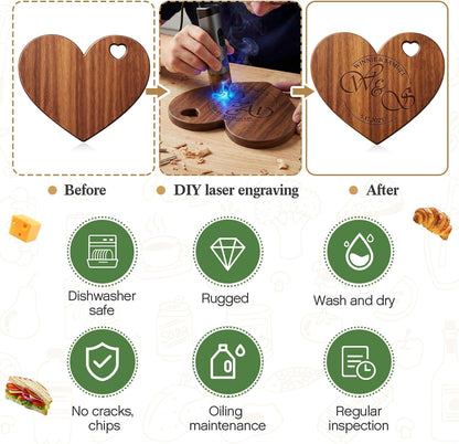 Nuenen 50 Pcs Mini Wooden Charcuterie Board Bulk, Small Wood Cutting Board for Crafts Laser Engraving with Knives Organza Bags Wedding Baby Shower Favors Gift (Square,Bamboo Color)