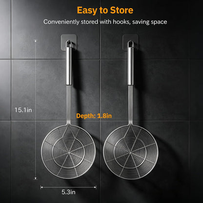 NileHome Stainless Steel Spider Strainer Skimmer，2-pack