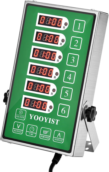 Commercial Kitchen Timer 6 Channel Digital Loud Alarm Cook Timer