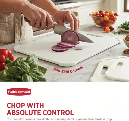 Rubbermaid 3pc Reversible Wheat Fiber Cutting Board Set | Cutting Boards for Kitchen – Dishwasher Safe, Non-Slip Corners, Lightweight & Easy To Store- Large Cutting Board for Meat, Veggies & Fruits