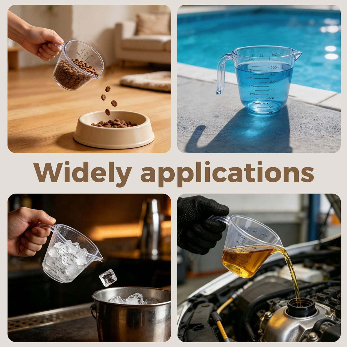 2Pcs 2 Cup Plastic Measuring Cup,Plastic Liquid Measuring Cups for Baking,Cooking,Mixing
