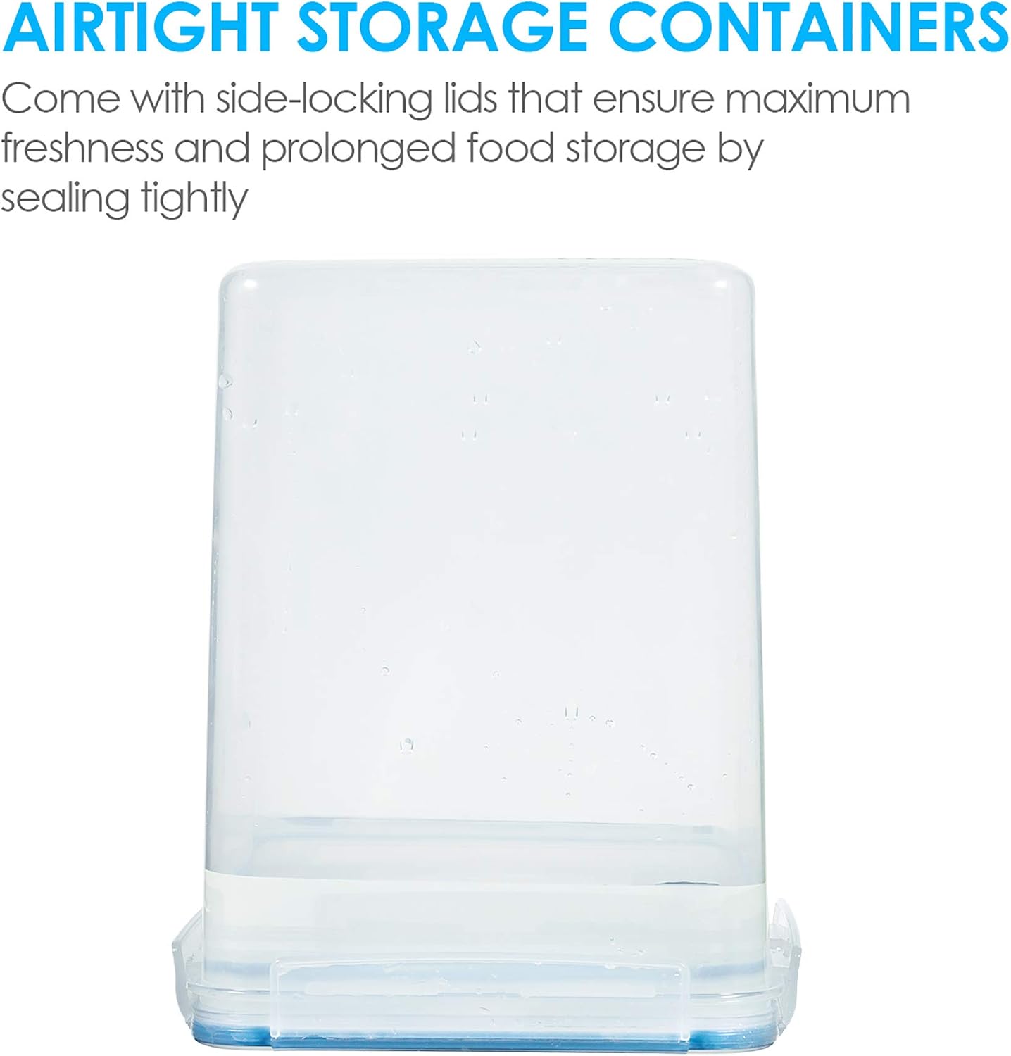 Vtopmart 4 PCS Large Food Storage Containers 5.2L / 175oz, 4 Pieces BPA Free Plastic Airtight Canisters for Flour, Sugar, Baking Supplies, Rice with Lids, 4 Measuring Cups and 24 Labels, Black