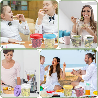 10 oz Plastic Containers with Lids, 12 Pack Stackable Small Freezer Container, Reusable Clear Food Storage Meal Prep Containers for Snack Fruit, Microwave & Dishwasher Safe