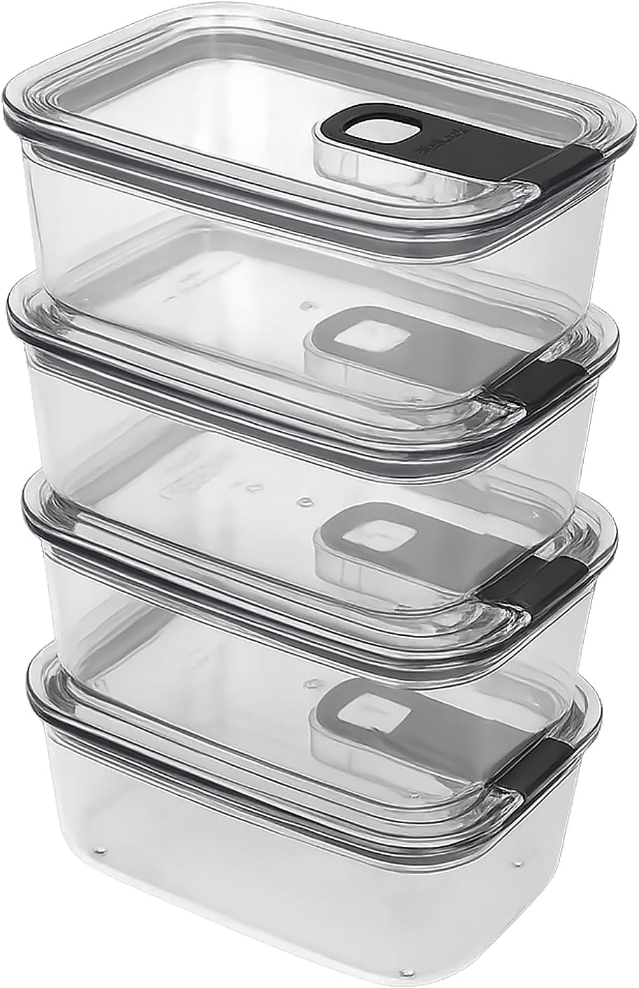 carrotez Clear Food Storage Containers with Easy-Open Lids, 2.7 Cup Ecozen Plastic Small Meal Prep Containers, Airtight, BPA-Free, Stackable, Reusable, Set of 4