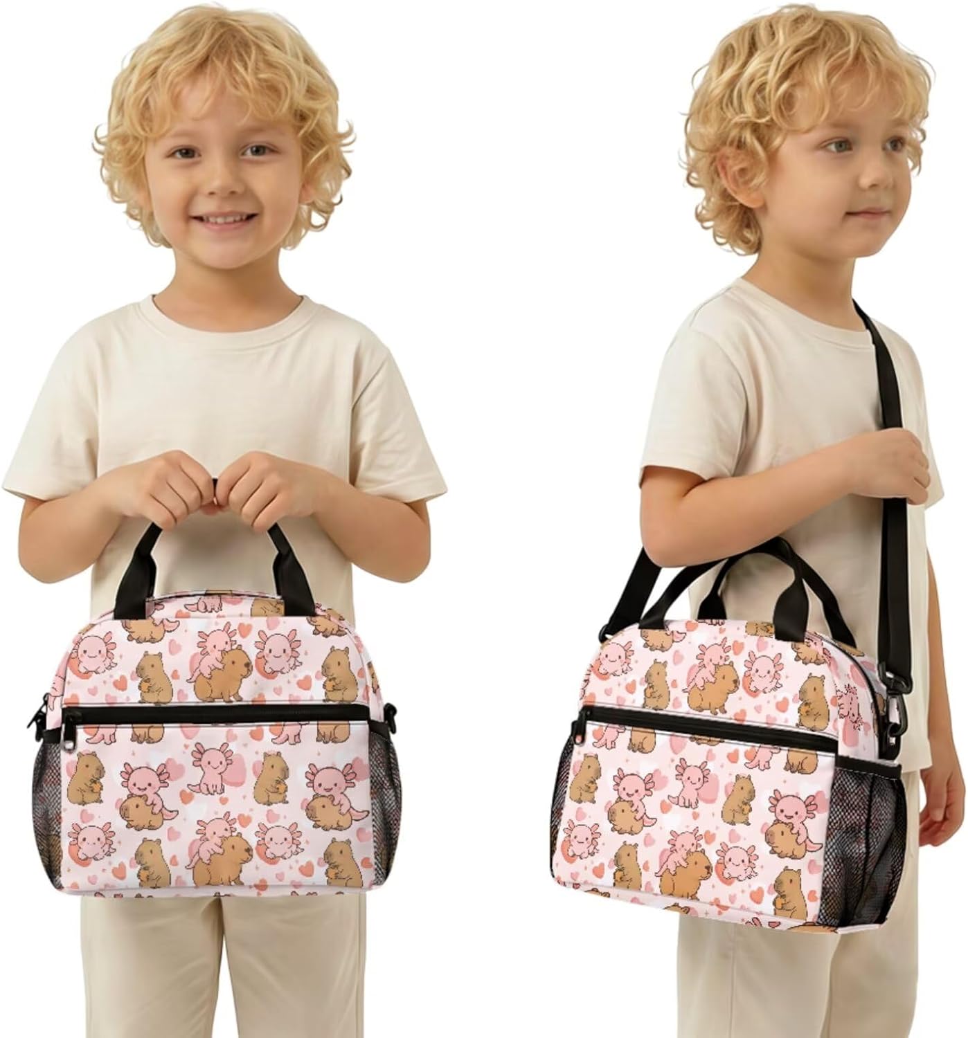 Highland Cow Backpack with Lunch Box Set for Kids Sunflower School Backpack for Girls Boys Back to School Bag Student Travel Backpacks Reusable Utensils Pen Case Water Bottle Bag 5PCS