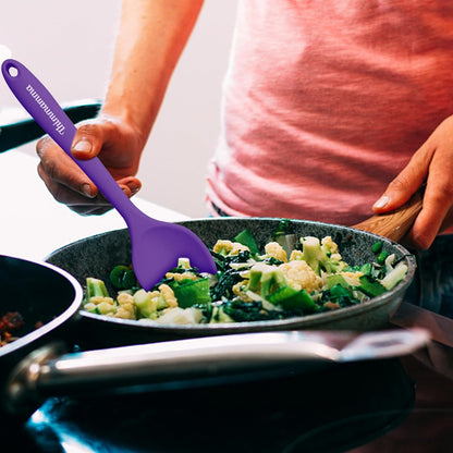 Silicone Cooking Spoon, Nonstick Kitchen Spoons for Cooking, Slotted and Solid Serving Spoon Heat Resistant, Silicone Mixing Spoons Basting for Nonstick Cookware 4 Pack