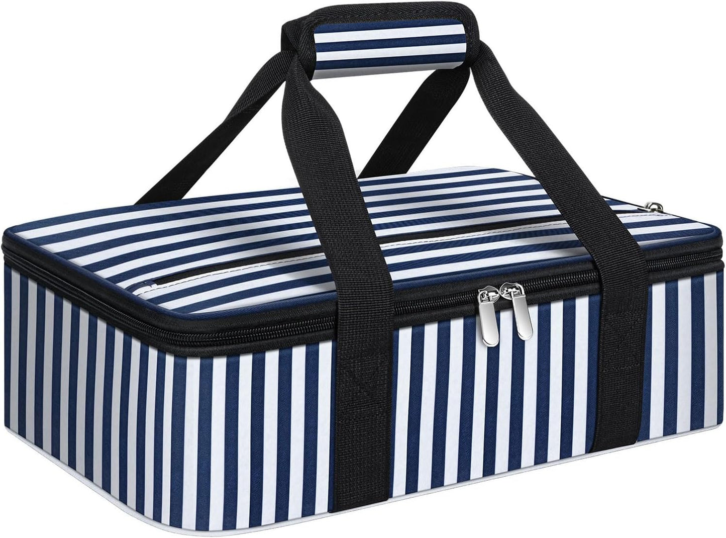 Insulated Casserole Carrier, Portable Casserole Carrier for Hot or Cold Food Lunch Tote Warmer or Cooler Bag, Lasagna Lunch Bag for Potluck Parties- Fits 9" x 13" Baking Dish-Charcoal Grey