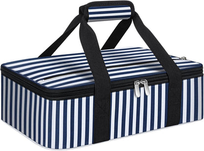 Insulated Casserole Carrier, Portable Casserole Carrier for Hot or Cold Food Lunch Tote Warmer or Cooler Bag, Lasagna Lunch Bag for Potluck Parties- Fits 9" x 13" Baking Dish-Charcoal Grey