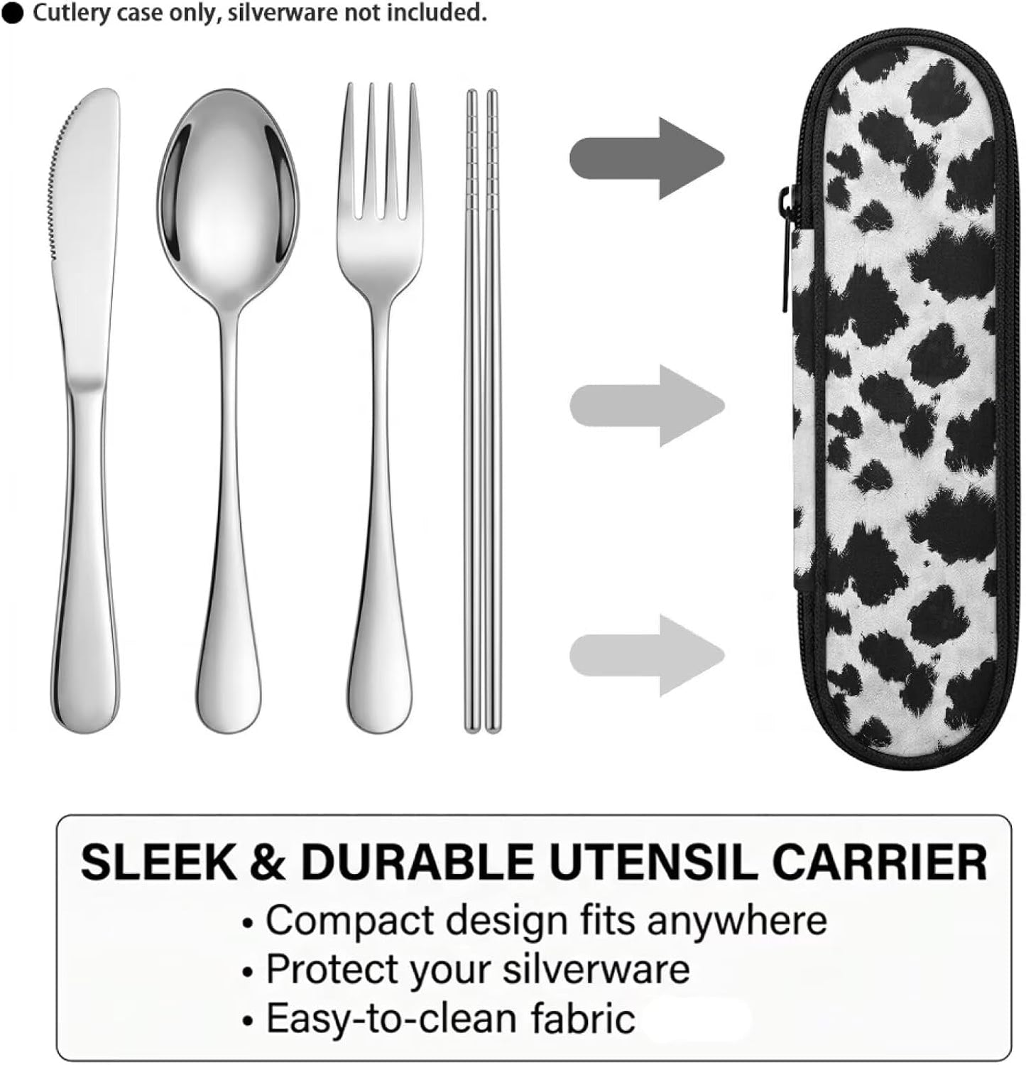 Travel Cutlery Set with Case for Kids Portable Utensil Case Reusable Silverware Pouch for School Travel Lunch Capybara Flower