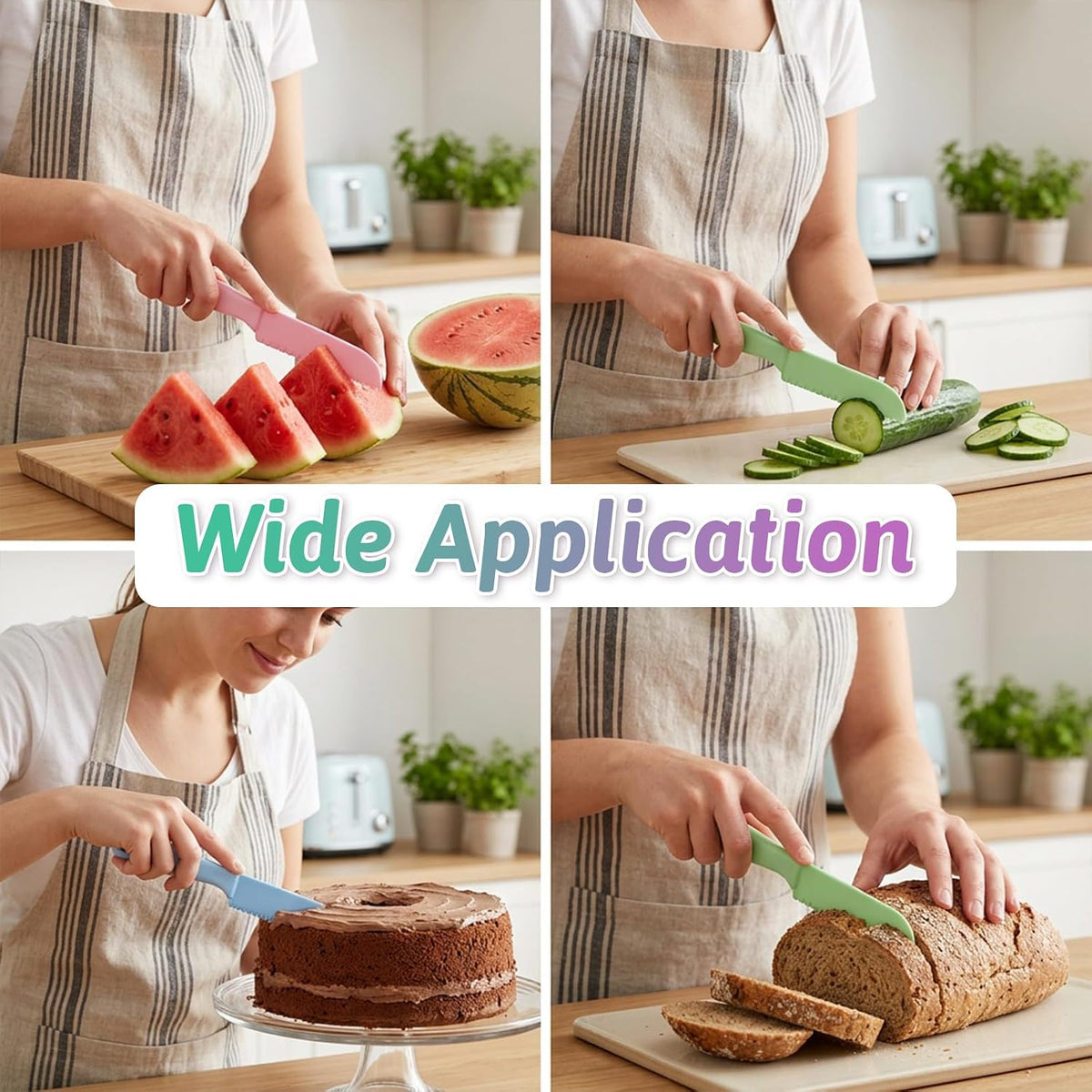 10 Pcs Lettuce Knife Cutter Set, 8.5 Inch Plastic Cake Knife