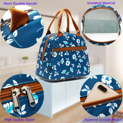 FlowFly Insulated Lunch Cooler Bag - Tote Bag Organizer for Women/Men, Black - Colors B