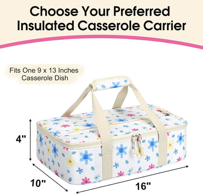 Insulated Casserole Carrier, Portable Casserole Carrier for Hot or Cold Food Lunch Tote Warmer or Cooler Bag, Lasagna Lunch Bag for Potluck Parties- Fits 9" x 13" Baking Dish-Charcoal Grey