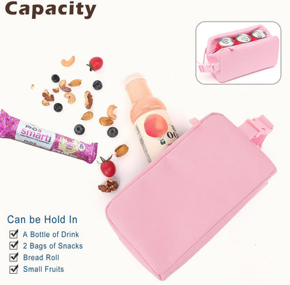 FlowFly Small Insulated Lunch box Portable Soft Bag Mini Cooler Thermal Meal Tote Kit with Handle for Work & School, Black