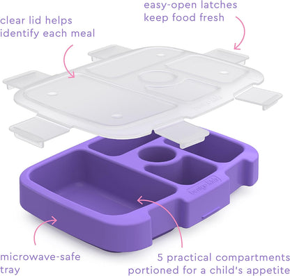 Bentgo® Kids Prints Tray with Transparent Cover - Reusable, BPA-Free, 5-Compartment Meal Prep Container with Built-In Portion Control for Healthy Meals At Home & On the Go (Mermaids in the Sea)