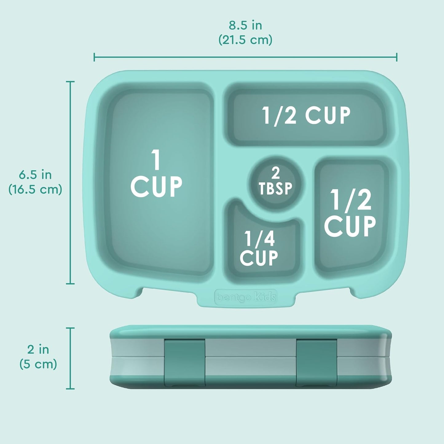 Bentgo Kids Bento-Style 5-Compartment Leak-Proof Lunch Box - Ideal Portion Sizes for Ages 3 to 7 - Durable, Drop-Proof, Dishwasher Safe, PFAS & BPA-Free & Made with Food-Safe Materials (Purple)