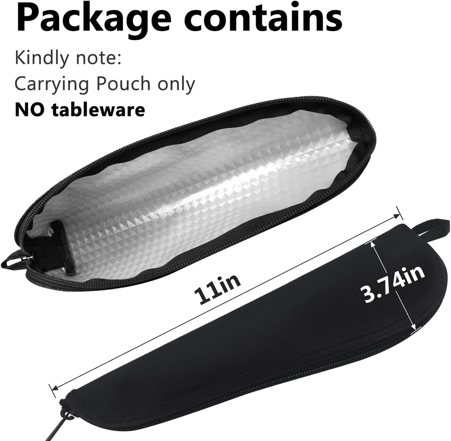 Aosbos Travel Utensil Sets Carrying Case Portable Cutlery Set Pouch Reusable Silverware Set Bag Stainless Steel Straws Pouch Chopsticks Knife Fork and Spoon Holder for Work Bento Box Lunch Bag, Grey