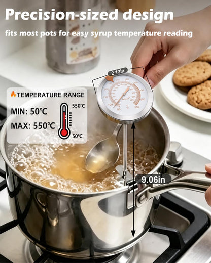 Oil & Candy Thermometer,IPX8 Waterproof Instant Read, with Pot Clip