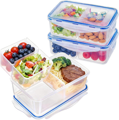 KIGI Airtight Reusable Meal Prep Containers, Leak-Proof & Stackable, 4-Sided Locking Lids, Ideal for Food Storage, Lunch & Leftovers, Microwave, Freezer & Dishwasher Safe, 39 oz, 4.8 Cup, 12 Piece Set
