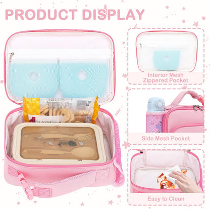FlowFly Kids Lunch box Insulated Soft Bag Mini Cooler Back to School Thermal Meal Tote Kit for Girls, Boys, Astronaut - Colors A