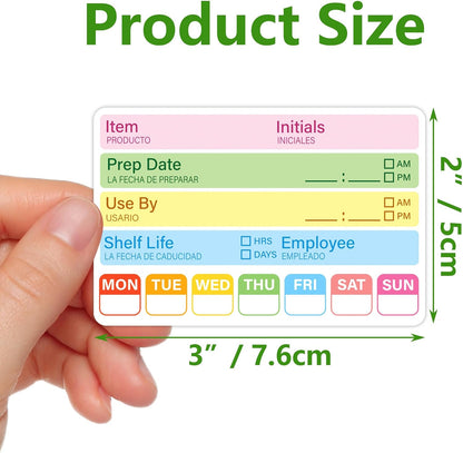 480Pcs Food Rotation Labels for Restaurant Self-Adhesive Removable Expiration Date Stickers for Reusable Containers Kitchen Supplies 3 X 2inch
