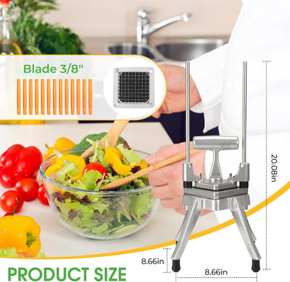 Commercial Vegetable Chopper, 3/8" Stainless Steel Dicer