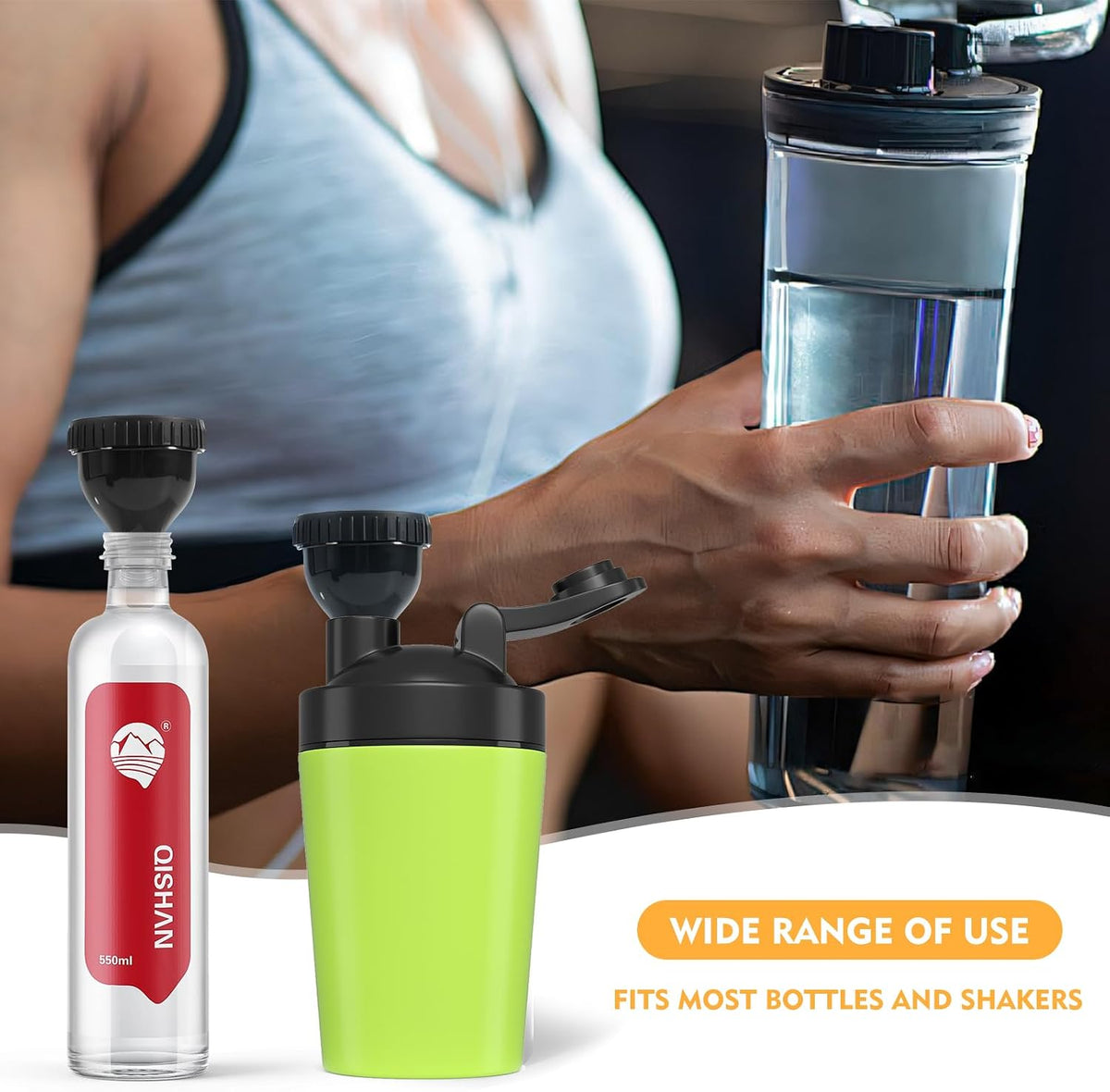 2 Pcs Protein Powder Funnel, 50ml Protein Powder Travel Container