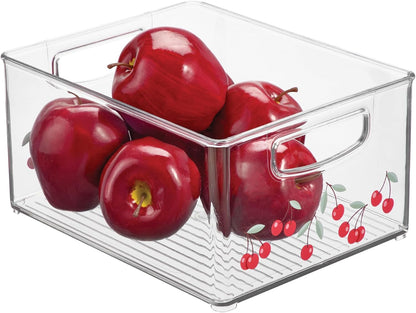 iDesign Stackable Clear Plastic Bin - Kitchen Organizers and Storage for Fridge and Pantry, 2-Pack
