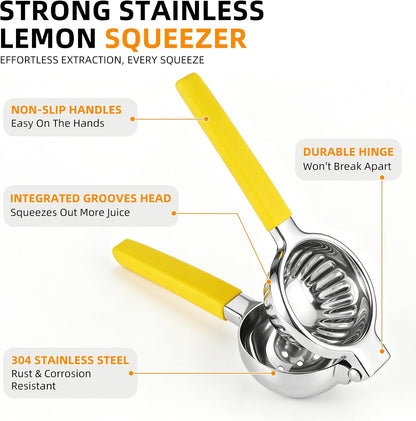 Stainless Steel Large Lemon Squeezer, Hand Juicer for Lime & Lemon