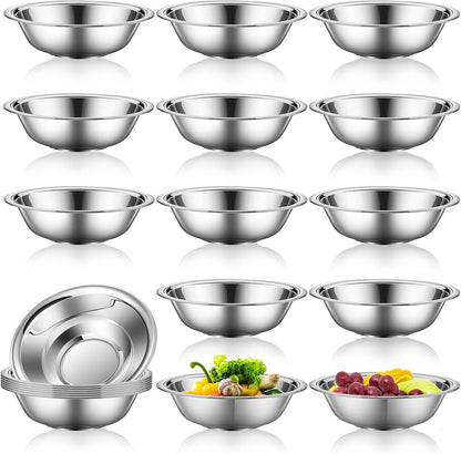 Tioncy 20 Pack Small Mixing Bowls, 3/4 Quart Stainless Steel Prep Bowl for Sauces, Snacks, Side Salads, 6.3 Inch Cooking Baking Bowls Set with Flat Base, Dishwasher Safe