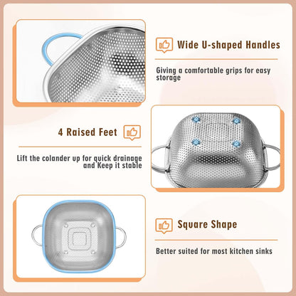 P&P CHEF Stainless Steel Colander Set, Strainers and Colanders for Kitchen