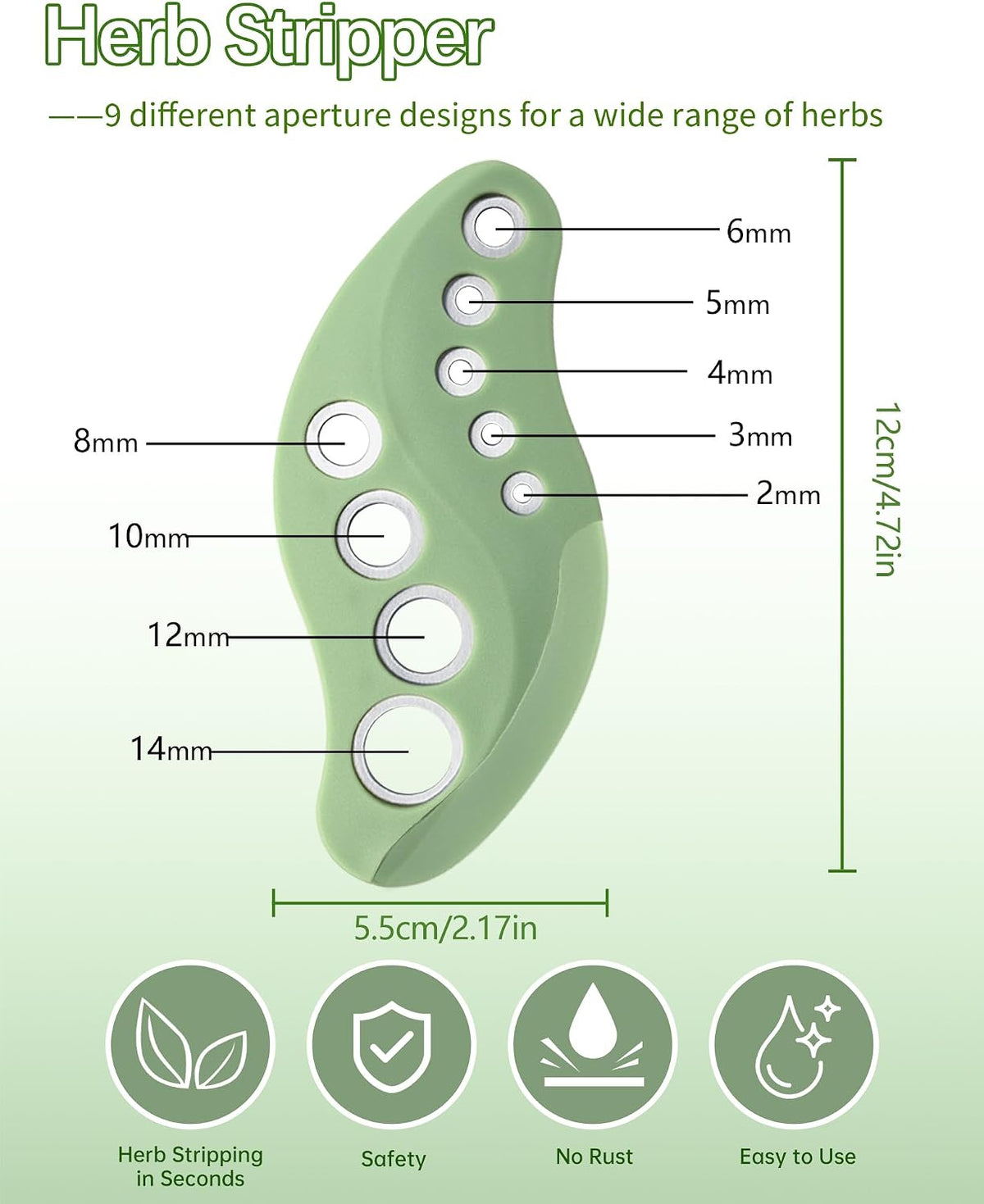 Herb Stripper Tool with Herb Cutter, Kitchen Herbs Leaf Stripping Tool